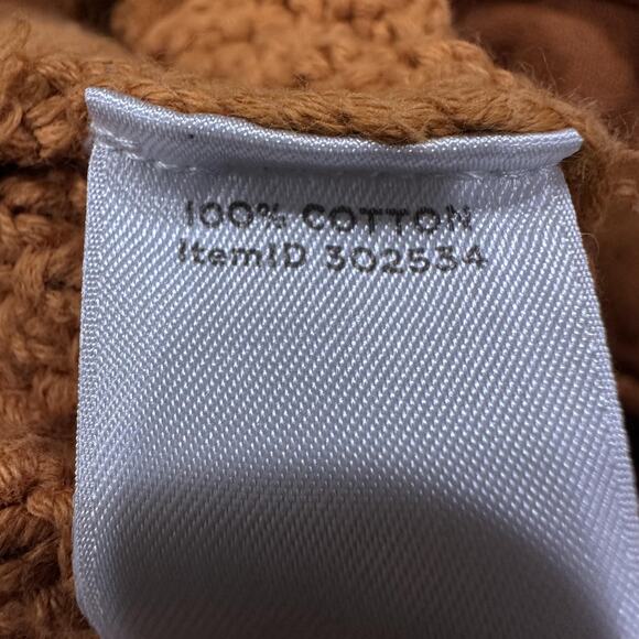 LL Bean Signature Sweater Womens Small Orange Cable Knit Cowl Neck Cotton - Picture 7 of 7